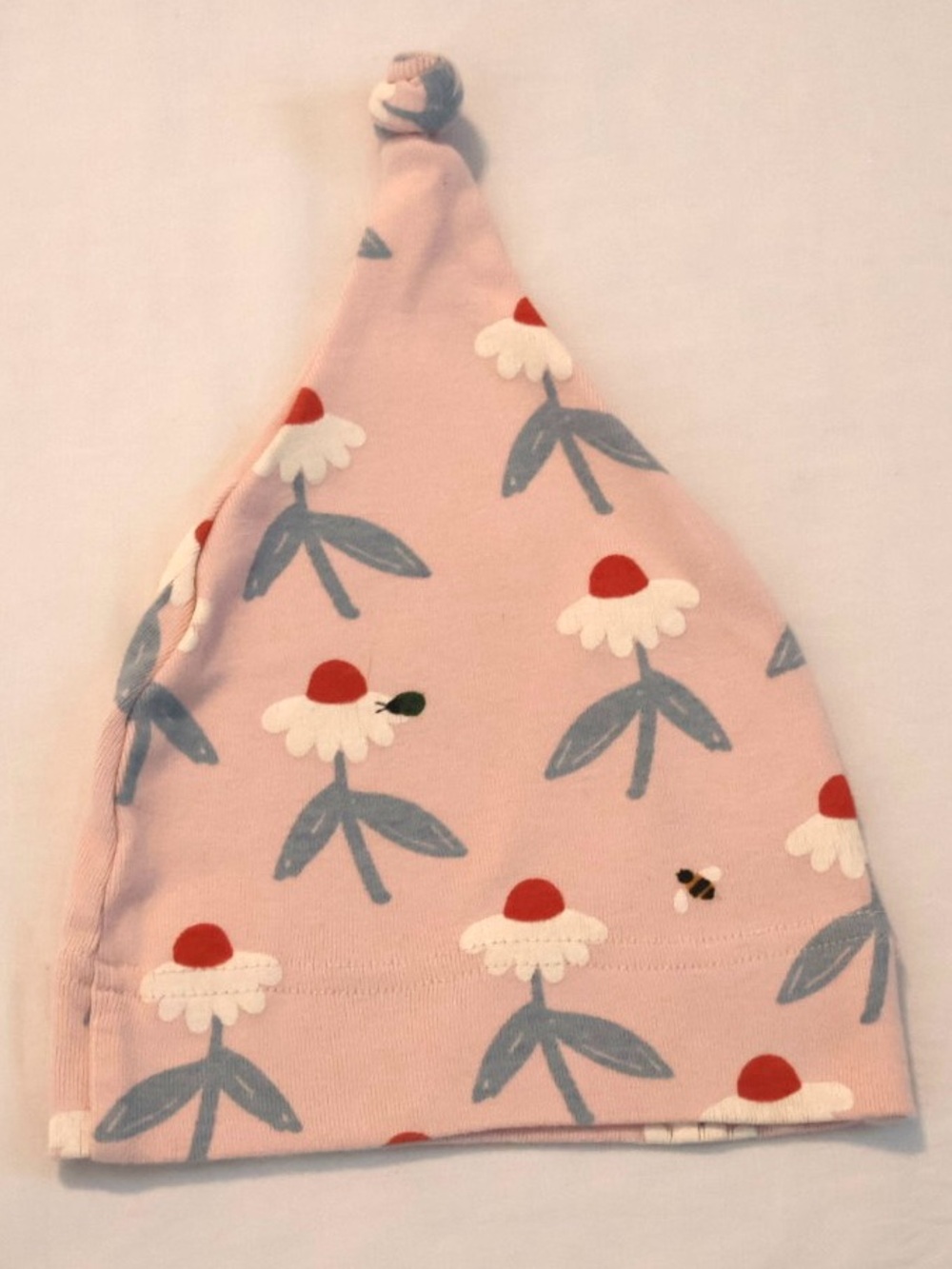Hanna Andersson Soft Pink Floral Knot Hat - Baby/ Size Small